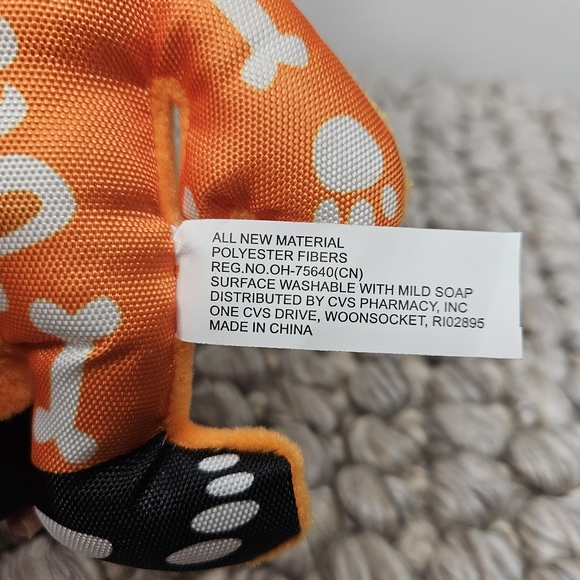 Spooky Village Dog Toy Halloween Jack O Lantern Plush Skeleton Squeaky CVS - Picture 2 of 5